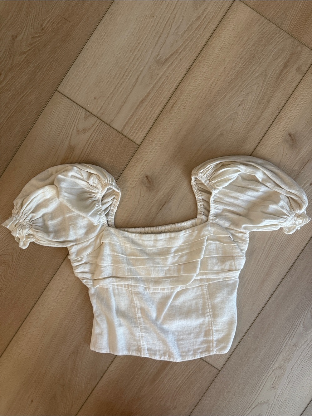 Abercrombie&Fitch size medium Women's Puff Sleeve Square Neck Crop Top WORN ONCE
